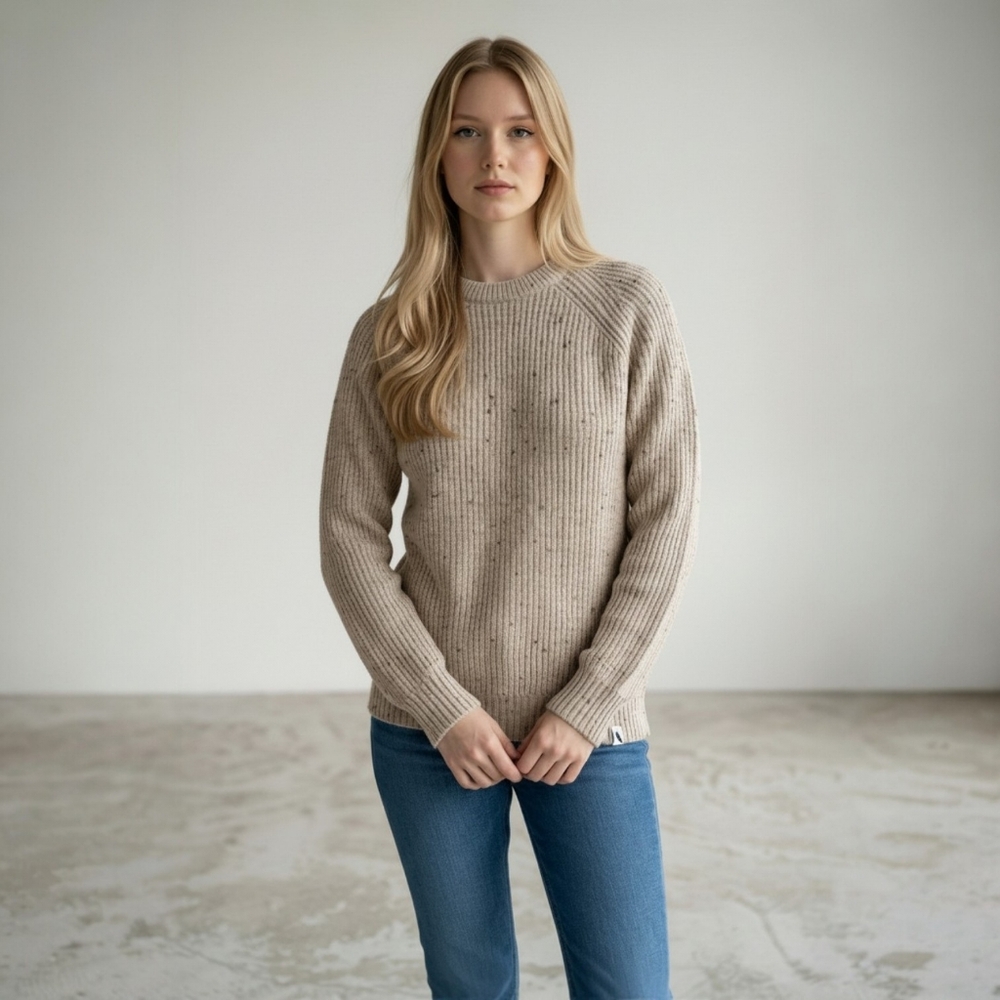 Peregrine British Wool Ford Crew Jumper oatmeal M - Picture 16 of 16